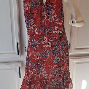 Est.1946 Elegant Floral Flowy Midi Dress in Red